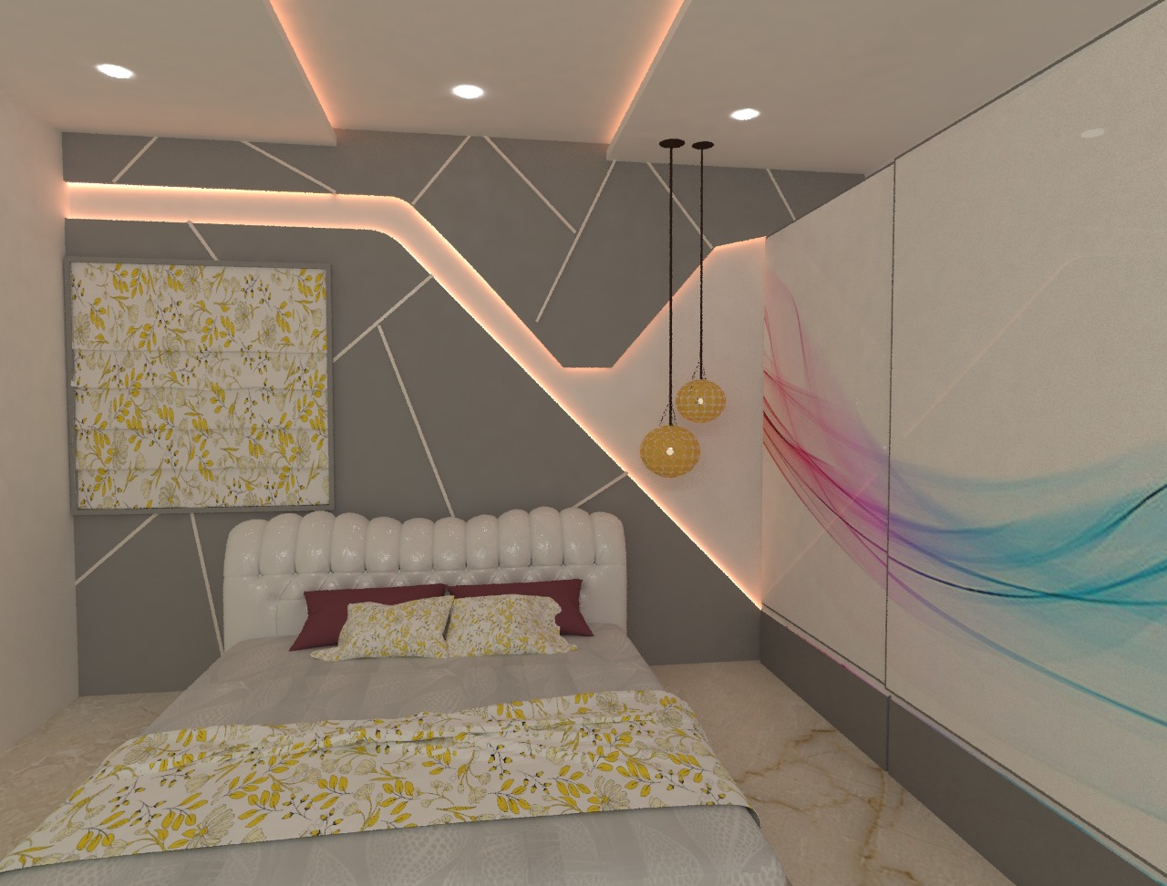 Bedroom interior detail