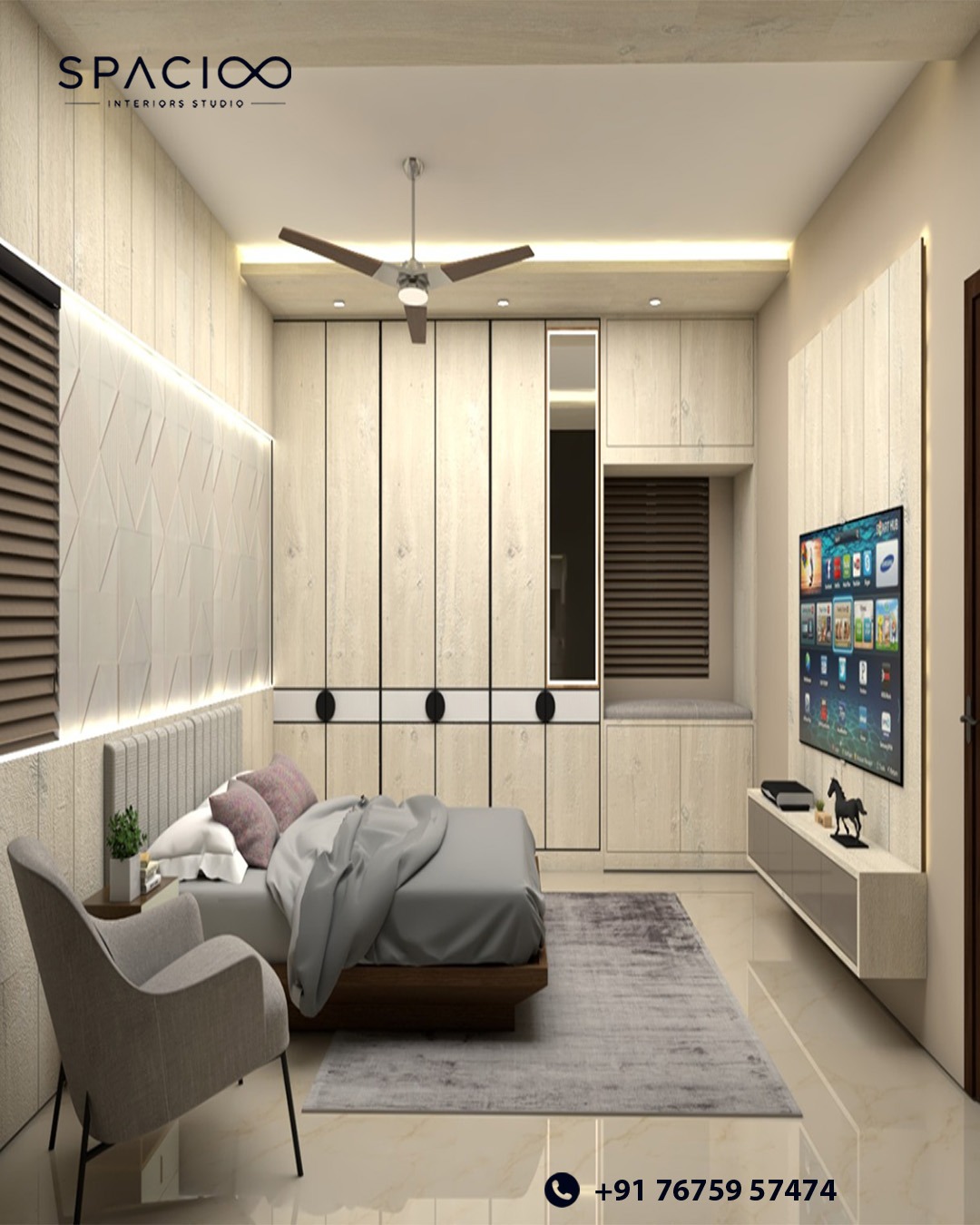 Modern wardrobe interior